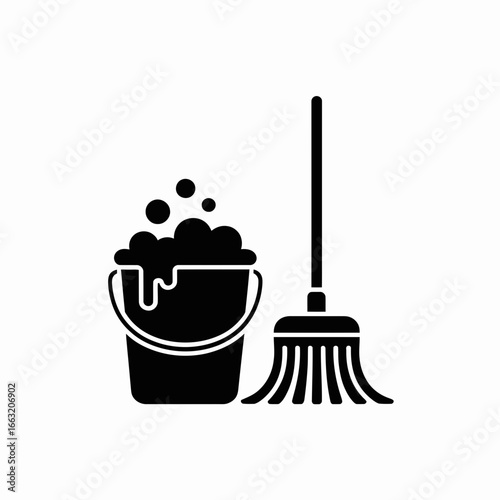 illustration of a mop and bucket