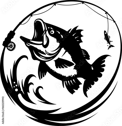 "Dynamic Spearfishing Fish Logo"