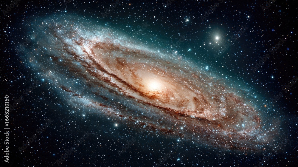 Obraz premium Spiral Galaxy with Brilliant Central Core