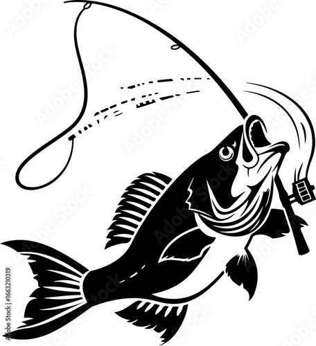 "Dynamic Spearfishing Fish Logo"