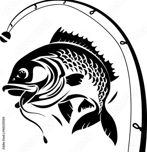 "Dynamic Spearfishing Fish Logo"