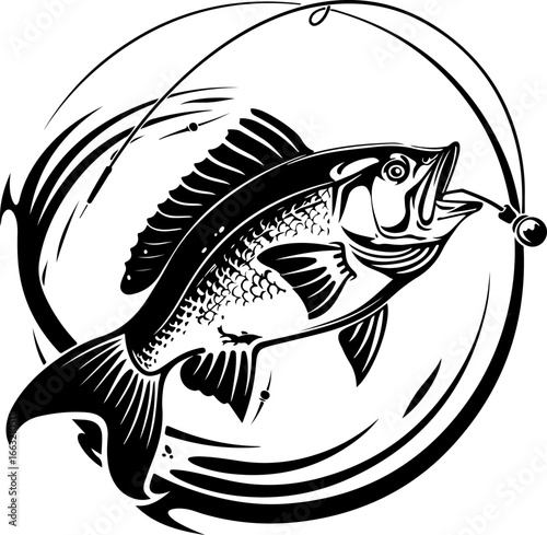 "Dynamic Spearfishing Fish Logo"