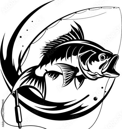 "Dynamic Spearfishing Fish Logo"