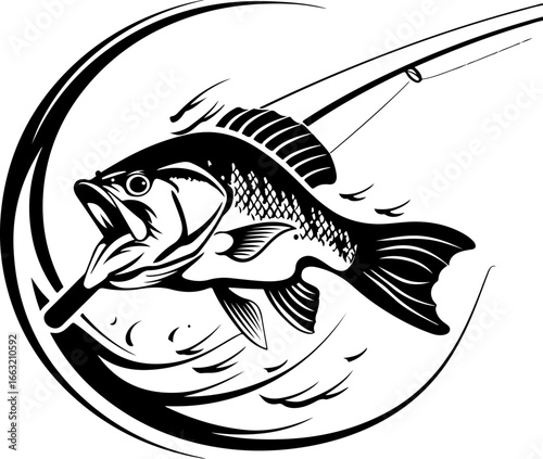"Dynamic Spearfishing Fish Logo"
