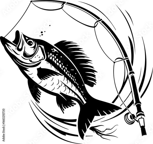 "Dynamic Spearfishing Fish Logo"