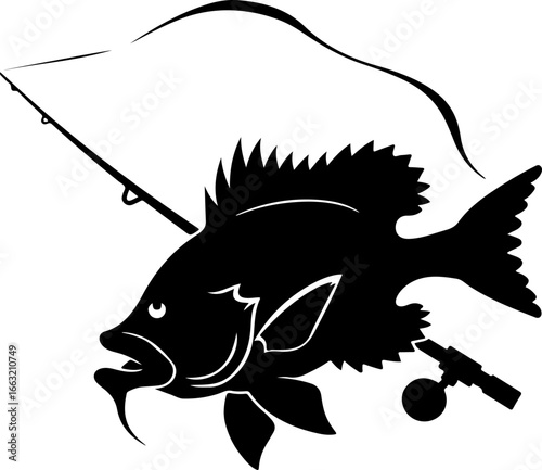 "Dynamic Spearfishing Fish Logo"