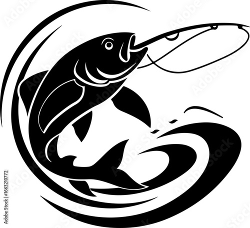 "Dynamic Spearfishing Fish Logo"