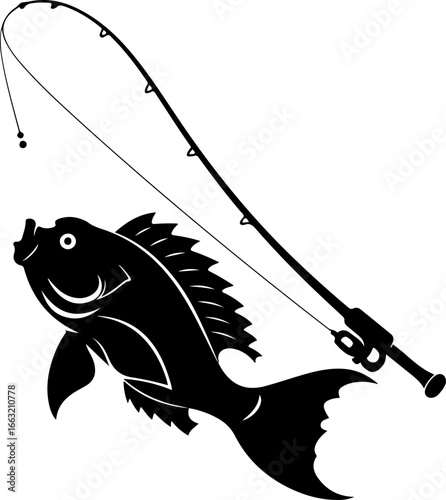 "Dynamic Spearfishing Fish Logo"