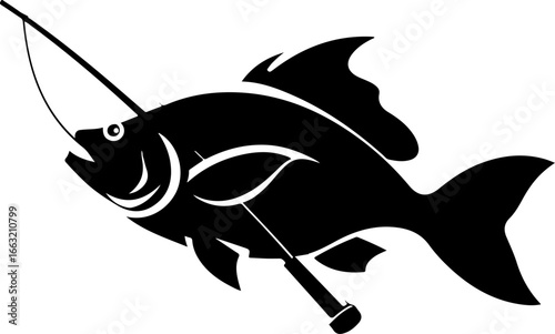 "Dynamic Spearfishing Fish Logo"