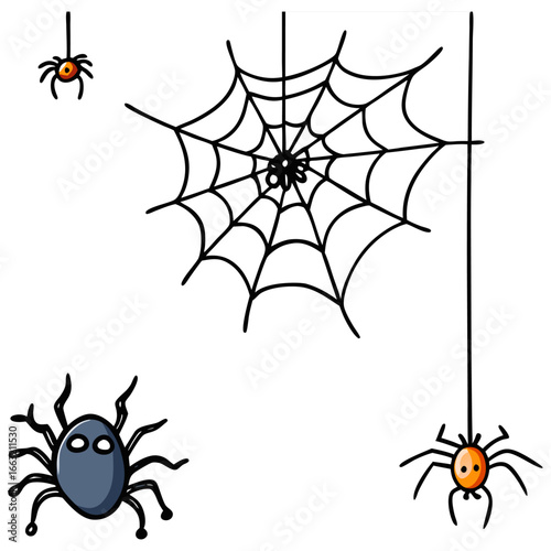 Spider web vector set icons.