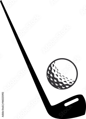 black golf club and ball clip art preview