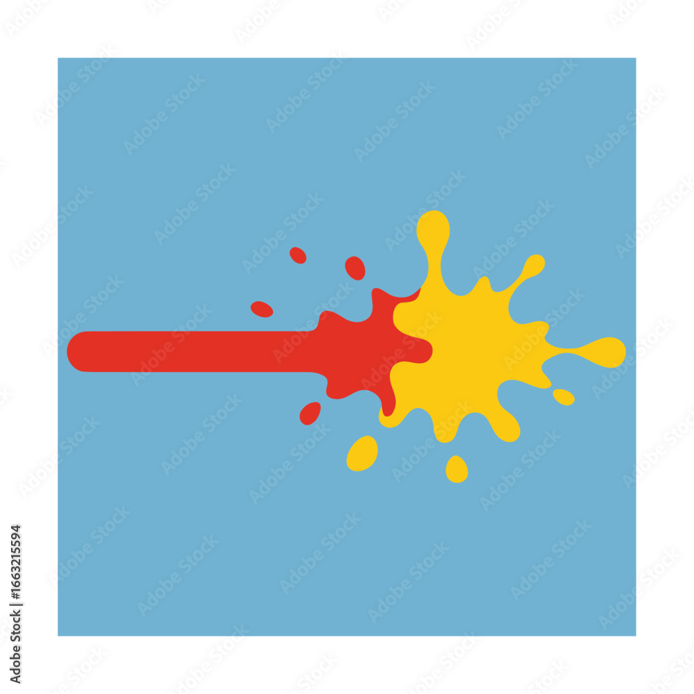 Fototapeta premium Horizontal Paint Spray Burst Forming Line Of Splatter