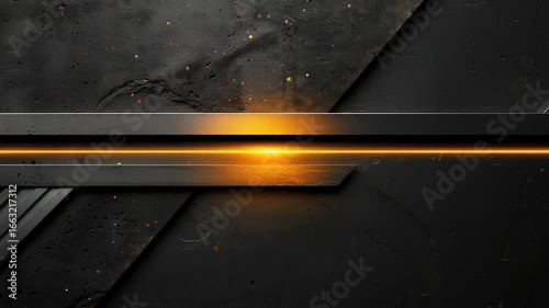Abstract Dark Texture with Golden Light Streaks and Geometric Shapes Video