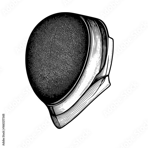 Single line contour vector of a fencing helmet