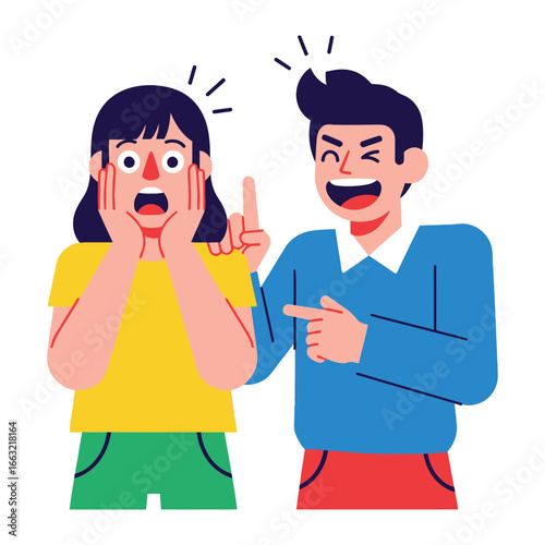 Exposed and Laughter: a illustration capturing a moment of surprise, humor, and revelation. It embodies a lighthearted yet intriguing visual narrative of shared moments 