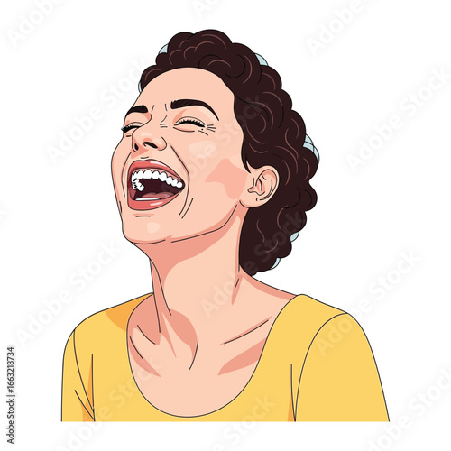 Joyful Burst: Capturing a Moment of Pure Laughter and Genuine Happiness