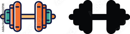 Dumbel vector icon. daily fitness