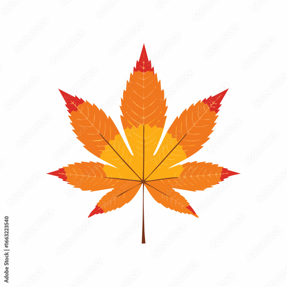 鮮やかに描かれた紅葉のベクターイラスト 鮮やかに描かれた紅葉のベクターイラスト