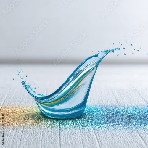 Holographic Water Splash with Rainbow Flow
