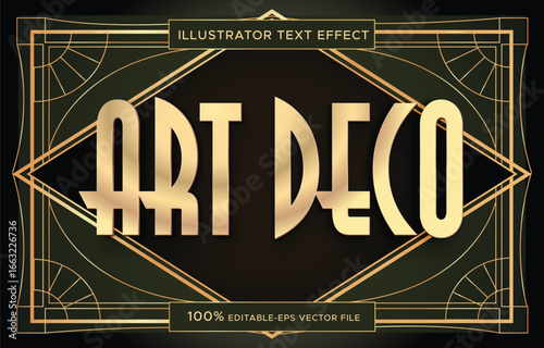luxury art deco style font editable text	
