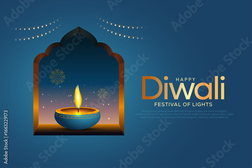happy diwali festival of lights. creative vector illustration design.