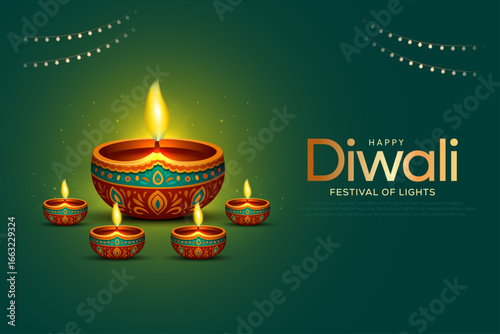 happy diwali festival of lights. creative vector illustration design.