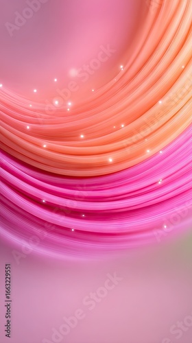 Iridescent Pink and Orange Swirl Abstract Background