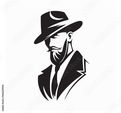 Gentleman Logo Images. Black and white Gentleman Logo Images on white background