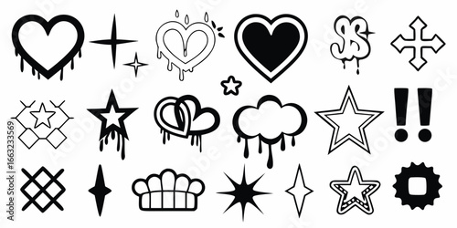 Dripping Hearts Stars and Symbols Collection cross