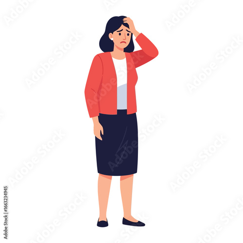 Overwhelmed Woman: A depiction of a woman expressing feelings of stress, anxiety, or being overworked