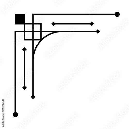 Geometric Art Deco Corner Vector