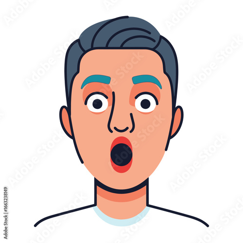 Astonished Expression: A close-up illustration captures the essence of shock and awe through a person's surprised facial expression, conveying a range of emotions from disbelief to pure amazement.