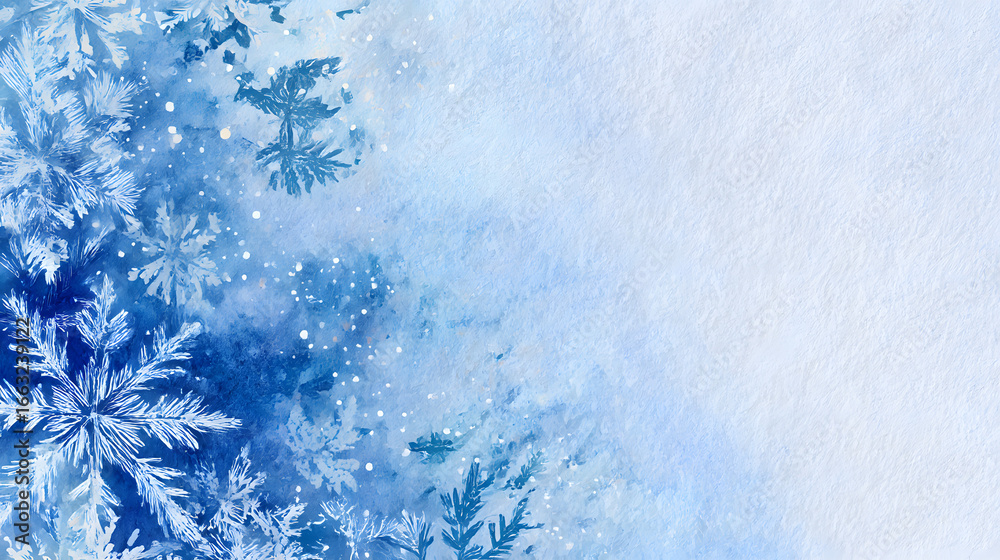 Fototapeta premium A snowflake background blue edition