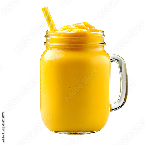 Vibrant Mango Smoothie with Long Exposure Photography for Professional Culinary Design