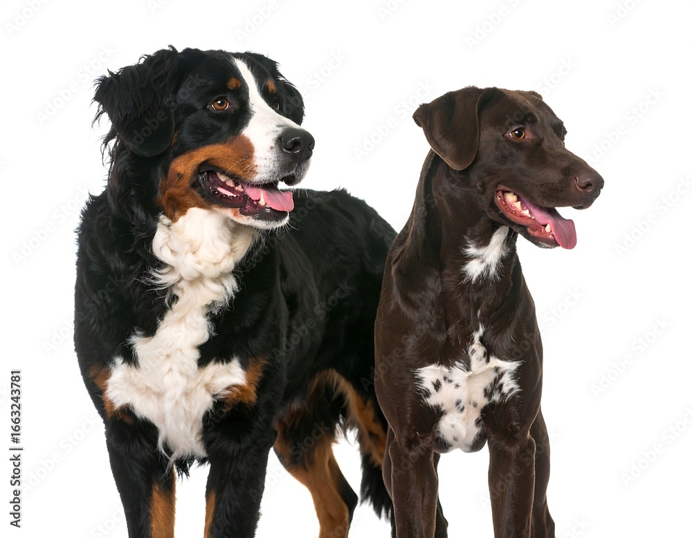 Fototapeta premium Two dogs side-by-side