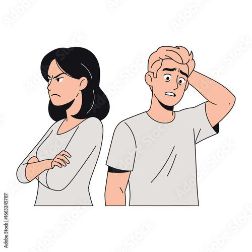 Conflict and Discord: A depiction of relationship turmoil, illustrating emotional distress and disagreement between two individuals.