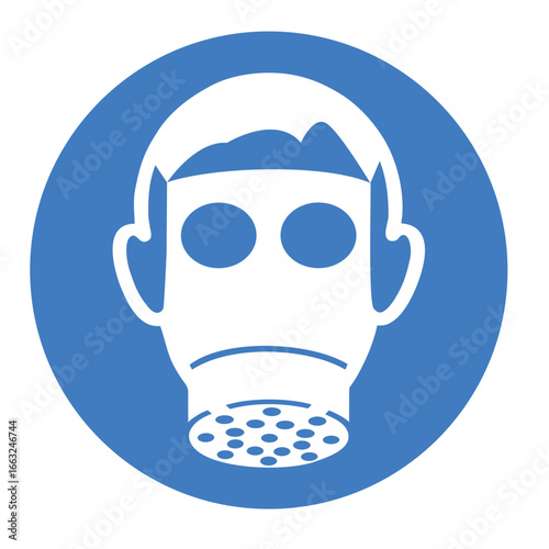 ISO 7010 M017 Safety Icon Wear Respiratory Protection Symbol for Industrial Use. 