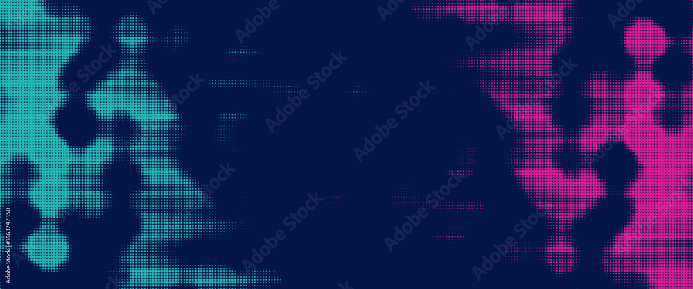 Fototapeta premium Vector halftone smoke effect. Vibrant abstract background. Retro 80's style colors and textures.