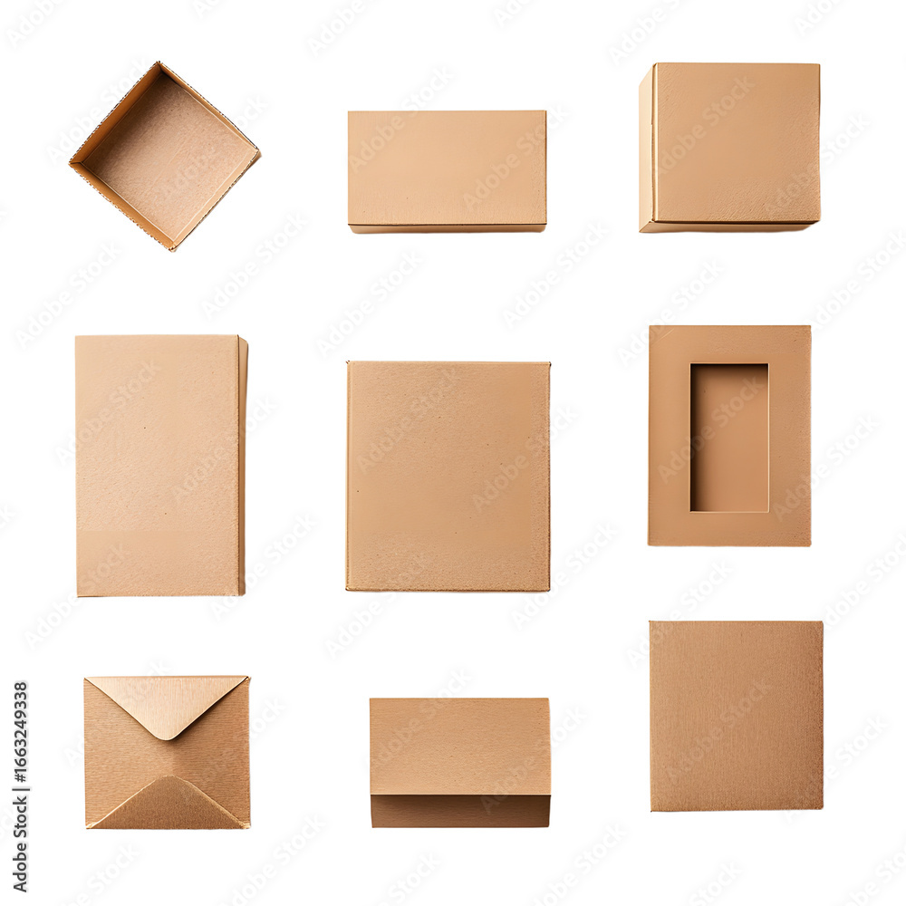 Assorted Brown Cardboard Boxes in Various Dimensions for Packaging and Shipping Assorted Brown Cardboard Boxes in Various Dimensions for Packaging and Shipping