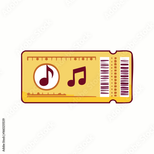 Concert Ticket Stub Illustration Musical Event Admission Pass
