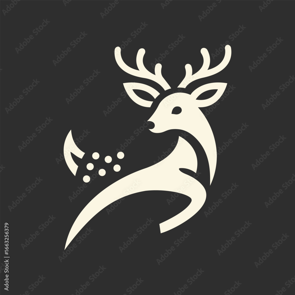 Simple deer silhouette logo illustration. Simple deer silhouette logo illustration.