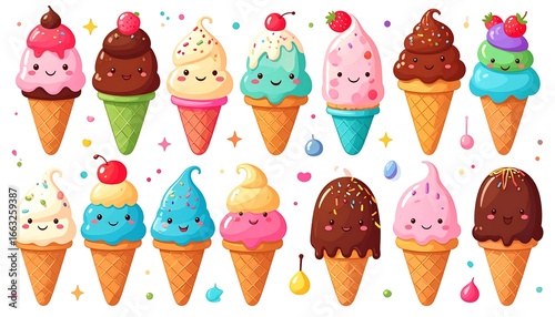 Cute ice cream cones