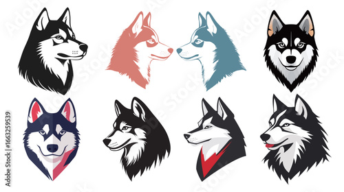 Husky Dog Illustration Vector Graphic Design