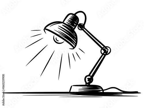 Adjustable desk lamp with bright light beam office lighting