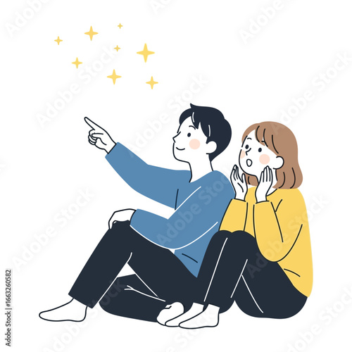 Stargazing Dreamers: A tender couple, captivated by the twinkling allure of a star-studded sky, embark on a journey of shared wonder.
