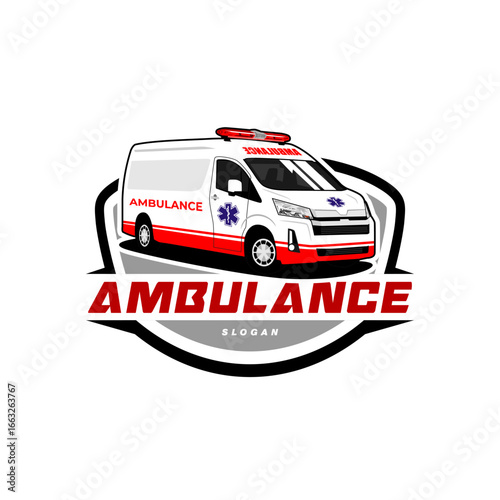 ambulance emergency vehicle medical transport vector logo