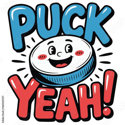 Puck Yeah! Ice Hockey Lover funny t-shirt design