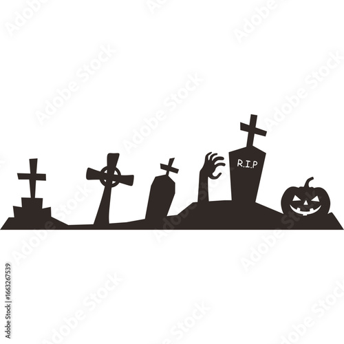 Halloween Graveyard Landscape Background