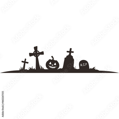 Halloween Graveyard Landscape Background