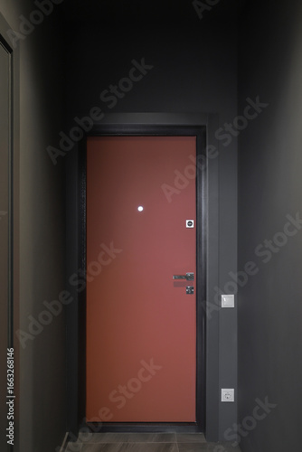Entrance door inside an apartment interior